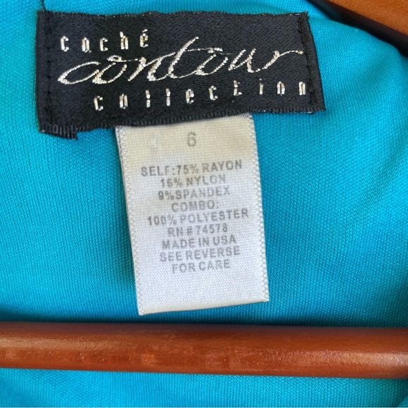 CACHE Women’s Blue Teal Sheath Pencil Dress Sleeveless Mini Size 8 - Picture 11 of 11